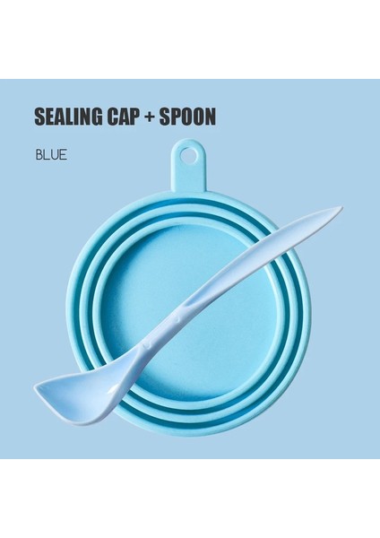 No.6 Tarzı Pet Kutular Evrensel Silikon Mühürlü Kapak Yeniden Kullanılabilir Taze Tutmak Kapak Besleme Kaşığı Set Konserve Kaşık Konserve Açacağı Köpek Kedi Islak Mama (Yurt Dışından)