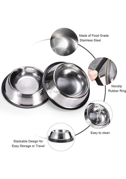 Xs Stili Paslanmaz Çelik Köpek Kedi Kase Kaymaz Dayanıklı Gıda Besleyici Su Kaseleri Küçük Orta Büyük Köpekler Için Pet Besleme Içme Malzemeleri (Yurt Dışından) indirimleri