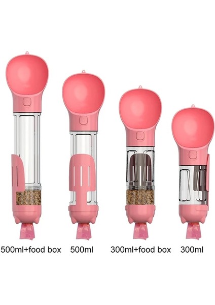Pembe Tarzı Gıda Kutusu ile 500ML Taşınabilir Pet Köpek Su Şişeleri Tiryakisi Dispenser Seyahat Kabak Besleyici Içme ile Gıda Kase Kaka Çanta Chiens Açık Yürüyüş Için (Yurt Dışından)