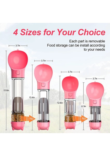 Pembe Tarzı Gıda Kutusu ile 500ML Taşınabilir Pet Köpek Su Şişeleri Tiryakisi Dispenser Seyahat Kabak Besleyici Içme ile Gıda Kase Kaka Çanta Chiens Açık Yürüyüş Için (Yurt Dışından) indirimleri