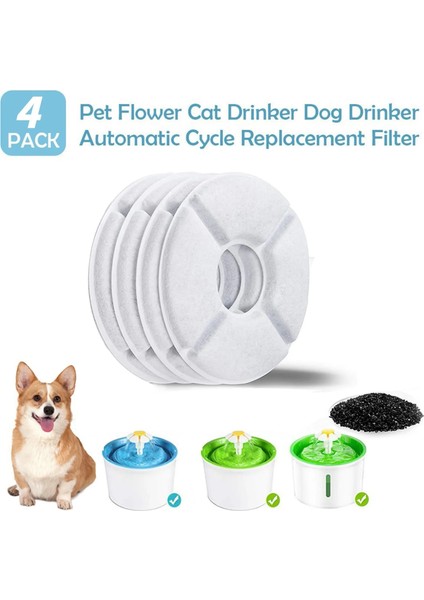 Bir Stil 4 Adet Yedek Filtre Pet Çiçek Kedi Tiryakisi Köpek Tiryakisi Otomatik Döngüsü Yedek Filtre Pc Su Çeşmesi Pet Malzemeleri #p (Yurt Dışından) modelleri