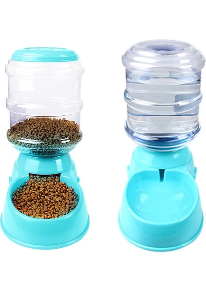 Mavi Stil Içme Suyu Otomatik Pet Su Gıda Dispenseri 3.8l Büyük Kapasiteli Kendinden Dağıtımlı Yerçekimi Pet Besleyici Waterer Köpek Besleme Kabı Içecek Suyu (Yurt Dışından)