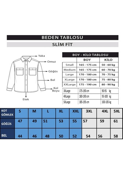 Yxcslim Fit Erkek Kot Gömlek