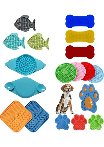 Pembe Tarzı Köpek Yalama Pedi Pet Banyo Oyalama Lickimat Silikon Yavaş Besleyici Yalama Mat Köpek Banyosu Bakım Eğitimi Için Güçlü Emme ile (Yurt Dışından)