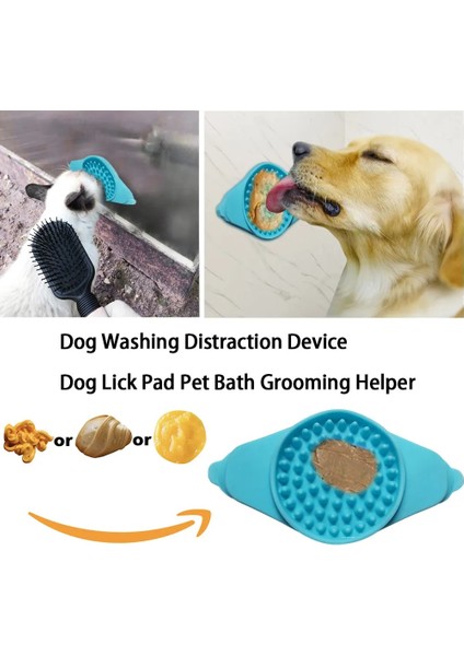Pembe Tarzı Köpek Yalama Pedi Pet Banyo Oyalama Lickimat Silikon Yavaş Besleyici Yalama Mat Köpek Banyosu Bakım Eğitimi Için Güçlü Emme ile (Yurt Dışından)