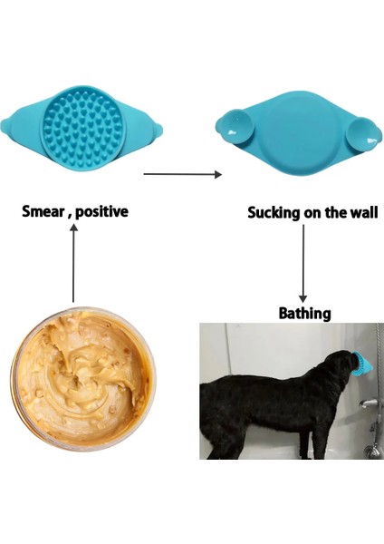 Pembe Tarzı Köpek Yalama Pedi Pet Banyo Oyalama Lickimat Silikon Yavaş Besleyici Yalama Mat Köpek Banyosu Bakım Eğitimi Için Güçlü Emme ile (Yurt Dışından)