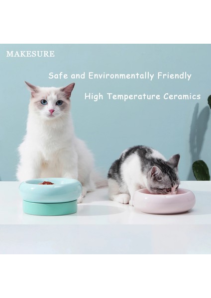 Sadece Blue Pad Stili Makesure Obur Kedi Besleme Kasesi Omurgayı Korumak Için Seramik Kedi Mama Kasesi Devrilmeyi Önlemek Için Raflı Kedi Kasesi Seti (Yurt Dışından) modelleri