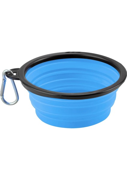 Mavi Stil 350ML Katlanabilir Pet Silikon Köpek Maması Su Kasesi Açık Kamp Seyahat Karabina ile Taşınabilir Katlanır Pet Kase Yemekleri Pet Ürünleri (Yurt Dışından)