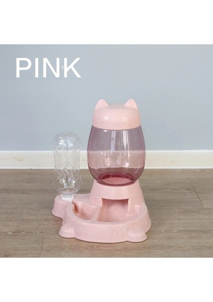 Pembe Tarzı 2 L Otomatik Pet Köpek Kedi Besleyici Kase Köpekler Için Içme Suyu 528ML Şişe Yavru Kedi Kaseleri Köpek Maması Besleme Kabı (Yurt Dışından)