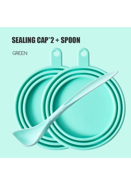 No.11 Stili Pet Kutular Evrensel Silikon Mühürlü Kapak Yeniden Kullanılabilir Taze Tutmak Kapak Besleme Kaşığı Set Konserve Kaşık Konserve Açacağı Köpek Kedi Islak Mama (Yurt Dışından)