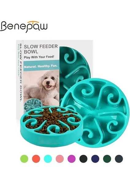 Mor Tarzı S - 20.4X20.4X3.7CM Benepaw Toksik Olmayan Eğlenceli Yavaş Besleyici Köpek Kasesi Gıda Kaymaz Pet Yemek Yavaş Besleme Kasesi Labirent Büyük (Yurt Dışından) modelleri