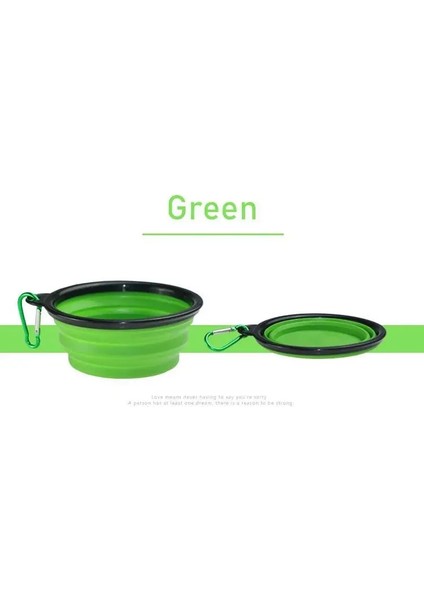 Yeşil Stil 350ML 1 Adet Katlanabilir Köpek Seyahat Kase Taşınabilir Silikon Pet Köpekler Seyahat Kamp Yürüyüş Için Kaseler Açık Besleme Pet Katlanır Çanak Kase (Yurt Dışından)