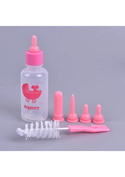 Pembe Tarzı Et Pet Hemşire Hemşirelik Yedek Nipelli Silikon Şişe Kitleri, Yavru Kedi Yavrusu Için Süt Suyu Besleme (Yurt Dışından)