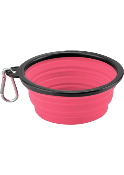 Gül Kırmızı Tarzı 1000ML Katlanabilir Pet Silikon Köpek Maması Su Kasesi Açık Kamp Seyahat Karabina ile Taşınabilir Katlanır Pet Kase Yemekleri Pet Ürünleri (Yurt Dışından)