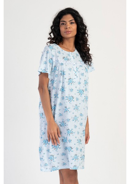 Pamuklu Kadın Kısa Kol Kısa Boy Gecelik , 161679