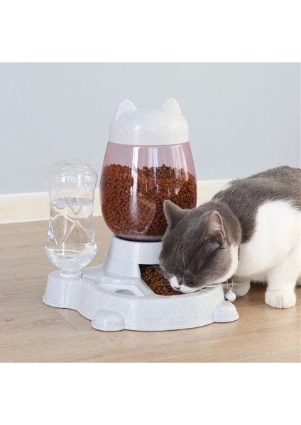 Gri Tarzı 2 L Otomatik Pet Köpek Kedi Besleyici Kase Köpekler Için Içme Suyu 528ML Şişe Yavru Kedi Kaseleri Köpek Maması Besleme Kabı (Yurt Dışından) modelleri
