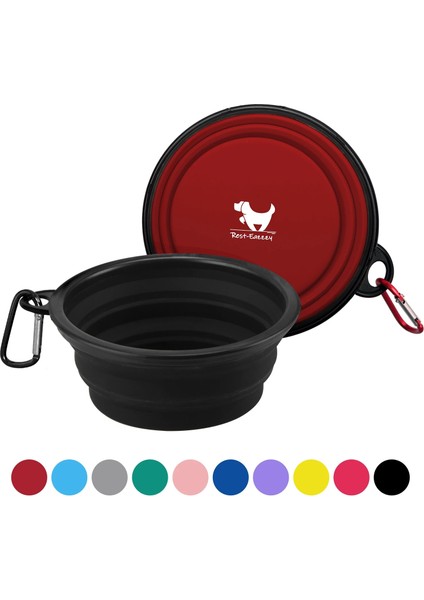 Gül Kırmızı Tarzı 1000ML Katlanabilir Pet Silikon Köpek Maması Su Kasesi Açık Kamp Seyahat Karabina ile Taşınabilir Katlanır Pet Kase Yemekleri Pet Ürünleri (Yurt Dışından) modelleri