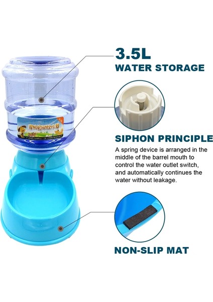 Su-Gül Tarzı 3.5l 3.5l Köpek Kedi Besleme Kase Otomatik Pet Su Sebili Içme Çeşmesi Şişe Plastik Pet Besleme Tiryakisi Su Kasesi (Yurt Dışından) fırsatları