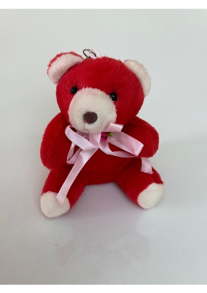 Ayıcıklı Kırmızı Peluş Düz Beyaz Ayak Pembe Güllü Atkılı
