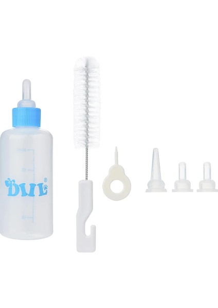 Mavi Stil Pet Kedi Köpek Süt Şişesi Pet Köpek Yavrusu Bebek Hayvan Biberon Hemşirelik Seti 60ML Çevre Dostu Plastik Şişe (Yurt Dışından)