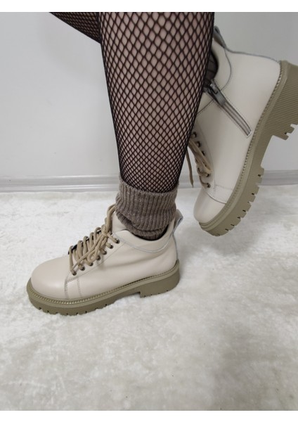 Daple Gerçek Deri Bilek Boy Kısa Bot(Ary B3) - Bej - 38 modelleri