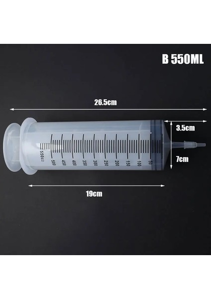 B Tarzı ml Plastik Şırınga Büyük Kapasiteli Şırınga Şeffaf Yeniden Kullanılabilir Steril Ölçme Enjeksiyon Şırınga Besin Hidroponik (Yurt Dışından)