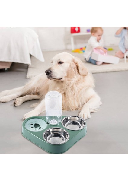 Lacivert Tarzı Köpek Çift Kase Içme Çeşmesi Otomatik Su Depolama Gıda Konteyner Anti Devrilme Olmayan Islatma Ağız Pet Besleyici (Yurt Dışından) indirimleri