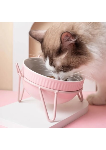 Mavi Set Balık Stili Yeni Seramik Pet Kase Omurga Masasını Koruyun Yüksek Ayak Büyük Eğik Köpek Besleyici Köpek ve Kedi Kedi Kulak Kase Pet Malzemeleri (Yurt Dışından) indirimleri