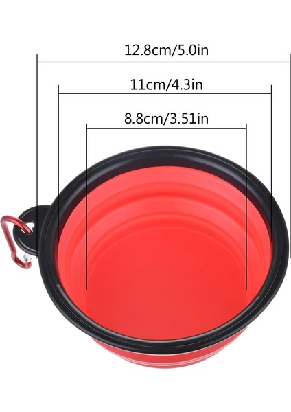 Kırmızı -1 Tarzı 12.8x5.5cm L Büyük Katlanabilir Köpek Pet Katlanır Silikon Kase Açık Seyahat Taşınabilir Köpek Mama Kabı Besleyici Çanak Kase (Yurt Dışından)