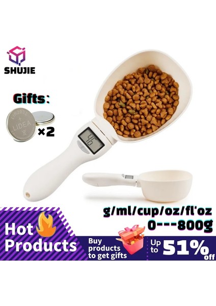 Beyaz Stil Pet Gıda Tartı Elektronik Ölçme Aracı Yeni Köpek Kedi Besleme Kasesi Ölçme Kaşığı Mutfak Terazisi Dijital Ekran 250ML (Yurt Dışından) fiyatları