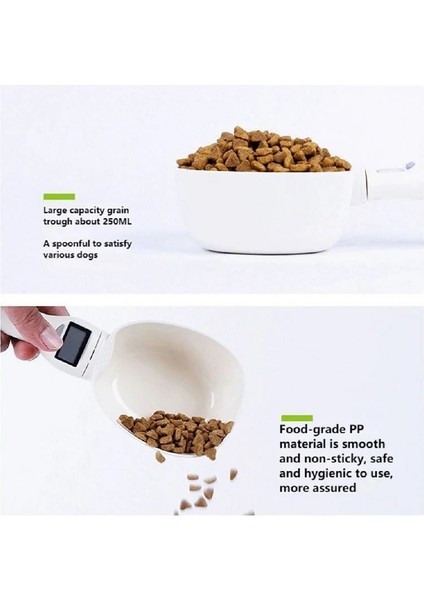Beyaz Stil Pet Gıda Tartı Elektronik Ölçme Aracı Yeni Köpek Kedi Besleme Kasesi Ölçme Kaşığı Mutfak Terazisi Dijital Ekran 250ML (Yurt Dışından) fırsatları