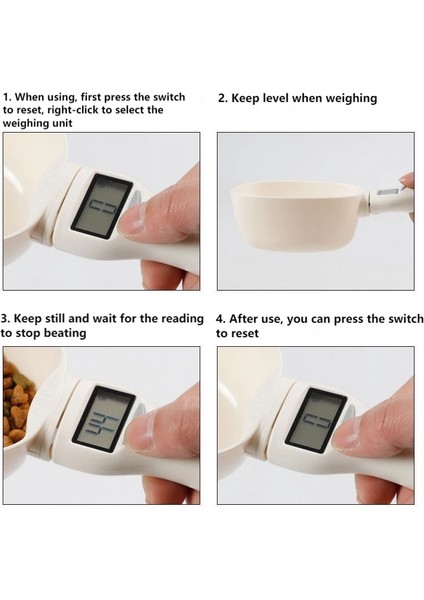 Beyaz Stil Pet Gıda Tartı Elektronik Ölçme Aracı Yeni Köpek Kedi Besleme Kasesi Ölçme Kaşığı Mutfak Terazisi Dijital Ekran 250ML (Yurt Dışından) indirimleri