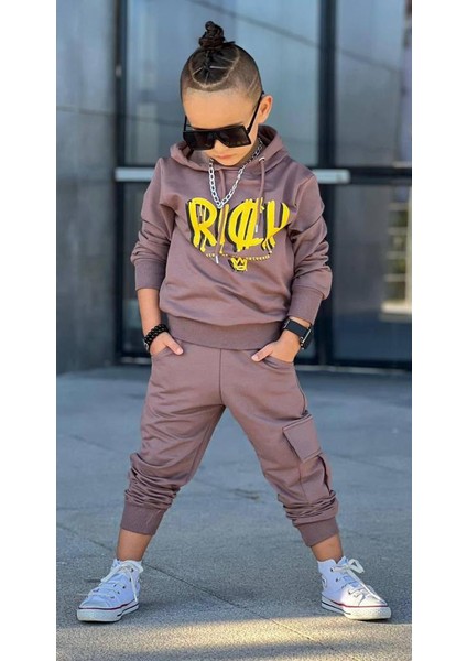 Kapüşonlu Kargo Cep Eşofman Takımı