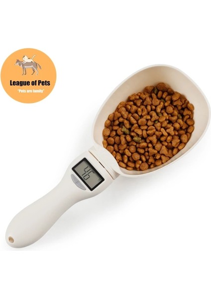 Beyaz Stil 800GG Pet Gıda Ölçekli Bardak Köpek Kedi Besleme Kase Mutfak Baskül Kaşık Ölçme Kepçe Bardak Taşınabilir LED Ekran ile (Yurt Dışından)
