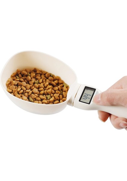Beyaz Stil 800GG Pet Gıda Ölçekli Bardak Köpek Kedi Besleme Kase Mutfak Baskül Kaşık Ölçme Kepçe Bardak Taşınabilir LED Ekran ile (Yurt Dışından)