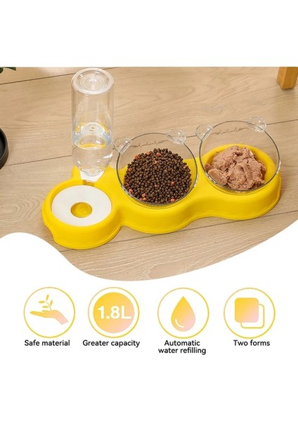 Mavi Kase Stili Pet Kedi Kase Otomatik Besleyici 3'ü 1 Arada Su Sebili Pet Köpek Kedi Maması Konteyner Içme Yükseltilmiş Stand Bulaşık Kase Pet Suluk Yemi (Yurt Dışından) indirimleri