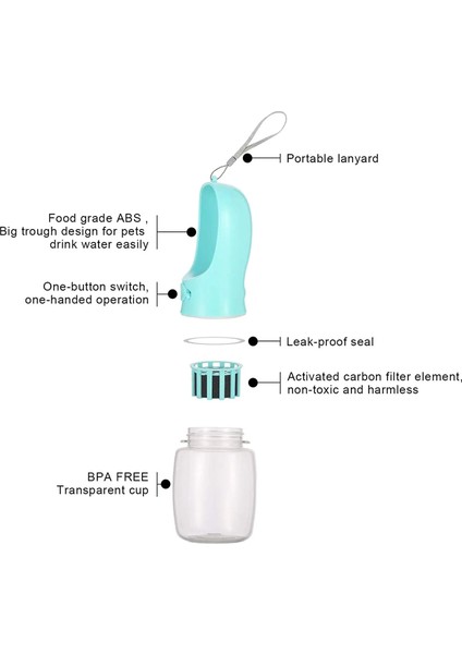 Fliter Tarzı Beyaz 550ML ml Sızdırmaz Taşınabilir Pet Su Şişesi, Yürüyüş Için Büyük Köpek Su Besleyici, Yavru Kedi Seyahat Su Şişesi (Yurt Dışından) fırsatları