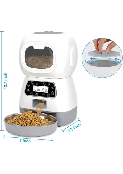 Sarı Stil USB Fişi ile Otomatik Köpek ve Kedi Besleyici 3.5 Litre Kuru Mama Dispenseri Plus 2l Su Besleyici Küçük ve Orta Ölçekli Pet Akıllı Besleyiciler Için Uygun (Yurt Dışından) fırsatları