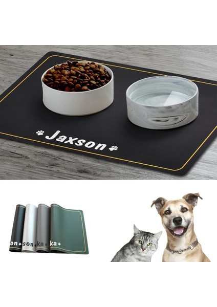 Gri Stil 45X30CM Özel Ad Pet Kase Mat Placemat Su Geçirmez Köpek Maması Pedi Pet Kedi Yavrusu Besleme Mat Kaymaz Mat Kase Çanak Pet Aksesuarları Için (Yurt Dışından) fiyatları