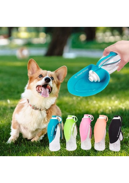 Siyah 580ML Tarzı Yeni Köpek Su Şişesi Taşınabilir Pet 580ML Yaprak Şeklinde Yumuşak Silikon Açık Seyahat Içme Yavru Kedi Su Sebili 300ML (Yurt Dışından)