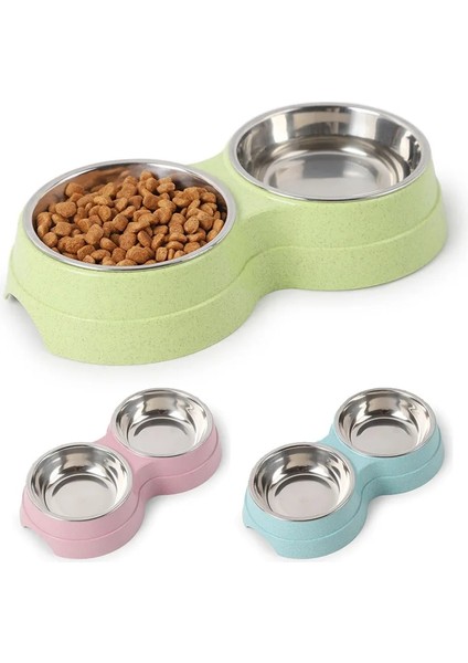 B Tarzı Çift Pet Kaseler Köpek Maması Su Besleyici Paslanmaz Çelik Pet Içme Bulaşık Besleyici Kedi Yavrusu Besleme Malzemeleri Küçük Köpek Aksesuarları (Yurt Dışından) fırsatları