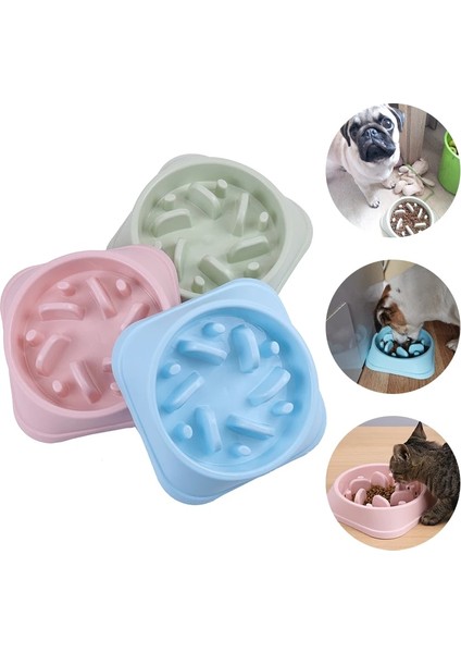 Yeşil Stil 1 Adet Pet Köpek Kase Yavaş Besleyici Plastik Boğulma Önleyici Yavru Kedi Yeme Çanak Kase Anti-Gulping Gıda Pet Kase (Yurt Dışından) modelleri