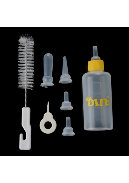Sarı Stil Pet Kedi Köpek Süt Şişesi Pet Köpek Yavrusu Bebek Hayvan Biberon Hemşirelik Seti 60ML Çevre Dostu Plastik Şişe (Yurt Dışından)