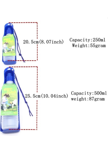 Pembe Stil 250 ml Pet Köpek Su Şişesi 250ML 500ML Plastik Taşınabilir Su Şişesi Evcil Hayvanlar Açık Seyahat Içme Suyu Besleyici Kase (Yurt Dışından) fırsatları