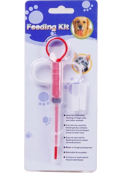 1 Adet Kırmızı Stil 1 Adet Pet Köpek Kedi Ilaç Şırınga Hap Dağıtıcı Besleme Kiti Verilen Ilaç Su Süt Şırınga Köpek Kedi Tüp Besleyici Aracı Aksesuar (Yurt Dışından)