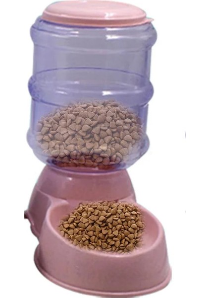 Açık Pembe-Yemek Stili Otomatik Pet Su Gıda Dispenseri 3.8l Büyük Kapasiteli Kendinden Dağıtımlı Yerçekimi Pet Besleyici Waterer Köpek Besleme Kabı Içecek Suyu (Yurt Dışından)