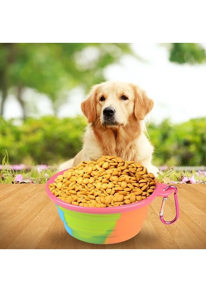 Pembe Çerçeve Stili 1000ML 350ML Küçük L Büyük Silikon Katlanır Kase Açık Taşınabilir Su Kasesi Köpekler Için Köpek Maması Katlanabilir Pet Besleyici Çanak Kase (Yurt Dışından) indirimleri