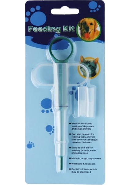 Yeşil Stil Et Ilaç Şırınga Tablet Hap Tabancası Piller Itmeli Dağıtıcı Ilaç Su Süt Şırıngası Köpek Kedi Yavrusu Besleme Kiti (Yurt Dışından)