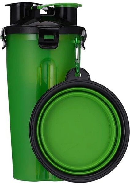 Yeşil Şişe Kase Stili Seyahat Katlanır Silikon Kase Köpek Kedi Maması Su Besleyici Fincan 2 In 1 Pet Su Şişesi Dağıtıcı Köpek Kedi Içme (Yurt Dışından)