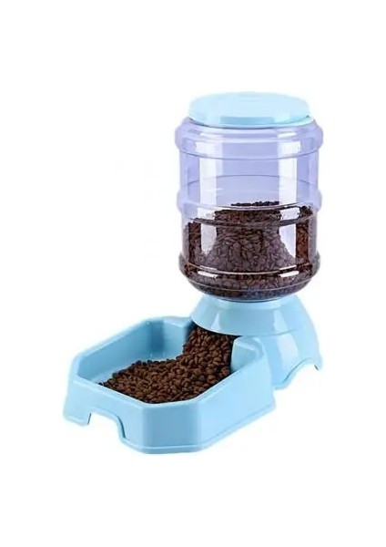 Mavi Kare Yemek Stili 3.8l Otomatik Pet Besleyiciler Köpek Kedi Içme Kabı Büyük Kapasiteli Su Maması Tutucu Köpekler Malzemeleri (Yurt Dışından)